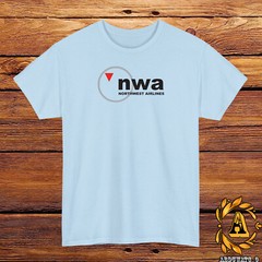 NWA Northwest Airlines LOGO T-Shirt Black/Grey/White/Navy /Red/Light Blue S-5XL