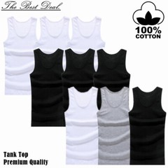 3-12 Pcs Mens 100% Cotton A-Shirt Tank Top Ribbed Solid Undershirt Wife Beater