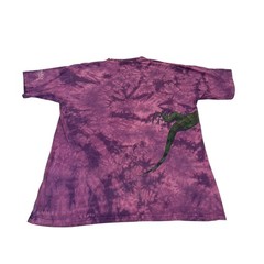 Color Natural Costa Rica Iguana Tie Dye T-Shirt Mens XL Purple Green Graphic
