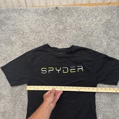 Spyder Shirt Mens Medium Black Graphic Tee Athletic Outdoor Crewneck Logo Top