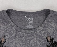 The Raw Uncut Shirt Grunge AOP Skater Wings Loyal Graphic Gray Vintage Y2K