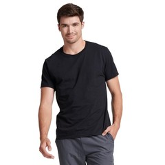 Mens Performance Cotton Short Sleeve T-Shirt, Black, XXL
