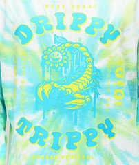 A-Lab Drippy Trippy Green Tie Dye Long Sleeve T-Shirt New