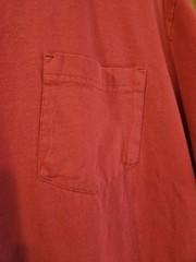 Vintage 90s Basic Editions Pocket T-Shirt | Faded Raspberry | Boxy Fit | Large