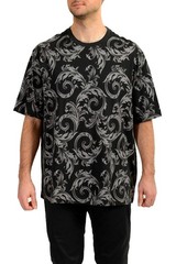 Versace Men’s Black Barocco Logo Print Short Sleeve T-Shirt US 3XL IT 58