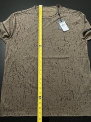 John Varvatos Luxury Shirt – Twine Brown – Raw Cut Edges – Crinkle – Vtg 2023