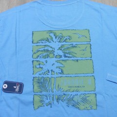 JOHNNIE O Mens L LARGE T SHIRT MALIBLU PALM PARADISE GOLF AQUA DALE 2.0 TEE