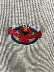 Vintage Sesame Street General Store Elmo Embroidered Waffle Knit Shirt Mens L