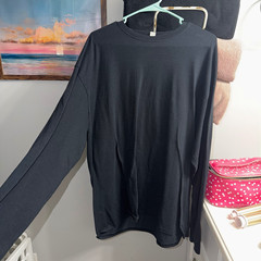 Jerzees Dri-Power Men’s Black Long Sleeve Crew Neck T-Shirt 2XL