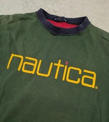 Vintage 90s Nautica Tri-Color Logo T-Shirt Made in Canada
