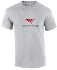 Croatia Airlines Red Blue Logo Croatian Aviation Sport Gray Cotton T-shirt