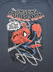 Marvel Mens Big & Tall The Amazing Spider-Man Navy Heather Shirt New 1XLT-5XLT