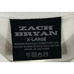 ZACH BRYAN 2023 Burn Tour T Shirt White XLarge Rodeo Cowboy Print Concert Merch