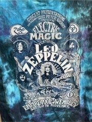 Led Zeppelin Electrical Magic Wembley 71’ Liquid Blue Tie-Dye Graphic Band Tee