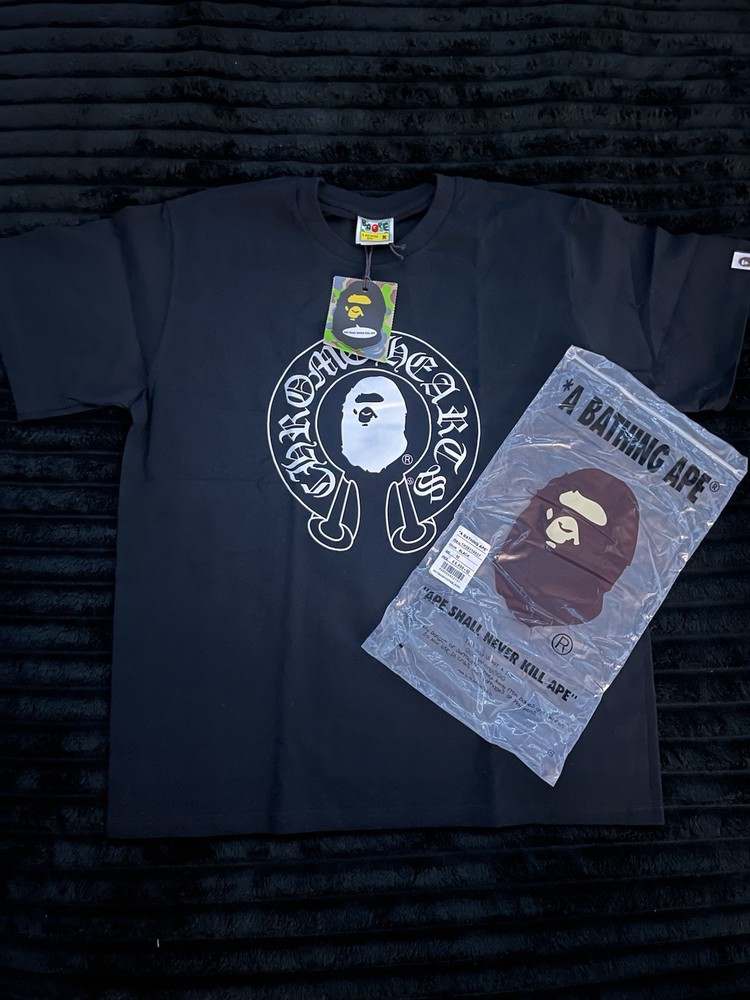 Bape x chrome heart shirt size medium
