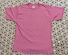 Vtg Retro Fruit Of The Loom Blank Pink T-Shirt Single Stitch USA L Cotton As Is