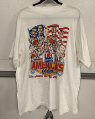 Salem Sportswear Vintage 1990s USA Basketball Double-Sided White Tee XL