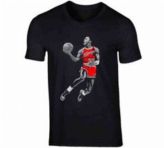 Michael Jordan Retro Bred Black White Poster Retro Fan Black T Shirt