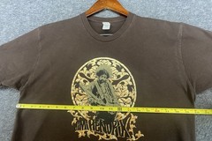 SEE PICS Jimi Hendrix Gold Foil Graphic Tshirt Guitar Brown Mens Large Tee Shirt