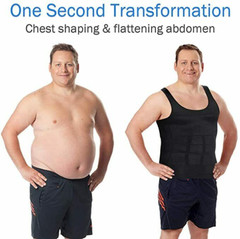 Men Body Slimming Vest Tummy Shaper Underwear Compression Waist Trainer Tank Top