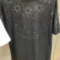 New Fashion Star Trend Rhinestones Summer Short Sleeve Luxury Men T-Shirt
