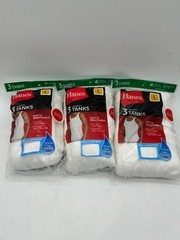Hanes Men’s Large Tagless Tank Tops – 9 Pack (3x 3-Pack) Factory Imperfect