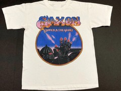 Saxon Band Reprint Cotton Short Sleeve Unisex White All Size T-Shirt