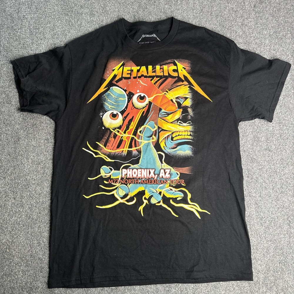 2023 Official Metallica Phoenix Shirt Sz L State Farm Stadium Arizona Tour AZ