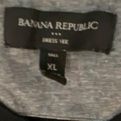 Banana Republic Dress Vee Black V-Neck Short Sleeve T-Shirt XL