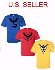 Pokemon T Shirt Tee Go Team Valor Team Mystic Instinct Pokeball T-Shirt