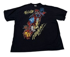 Vintage Y2K Miskeen Originals Men’s 3XL Black Hand Painted Shirt Skate Hip Hop
