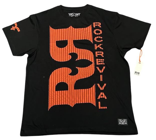 ROCK REVIVAL JEANS Black DOUBLE R Regular Fit Short Sleeve Graphic T-shirt NWT