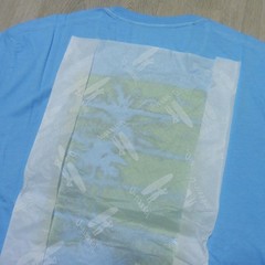 JOHNNIE O Mens L LARGE T SHIRT MALIBLU PALM PARADISE GOLF AQUA DALE 2.0 TEE