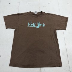Fruit Of The Loom Shirt Mens Large Brown New York Graphic Tee Cotton Jersey