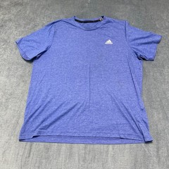 Adidas Aeroready T Shirt Mens XL Purple 3 Stripe Logo Moisture Wicking Athletic