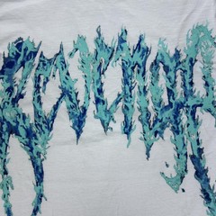 Revenge Shirt Mens Small White Blue Flame Logo Graphic Tee Rap Streetwear