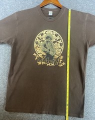 SEE PICS Jimi Hendrix Gold Foil Graphic Tshirt Guitar Brown Mens Large Tee Shirt