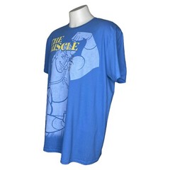 Disney Hercules T-shirt Size XXL The Muscle Blue Large Front Print Yellow White