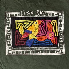 Mens INDIOS BY SIAMARMOLA Green Costa Rica Hand Sewn T Shirt Sz M