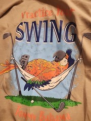 NWT $49.50 Tommy Bahama Men’s Stone Khaki Practice Your Swing Graphic T-Shirt S