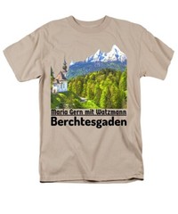 Maria Gern mit Watzmann Bavaria Alps Germany Souvenir New Premium T-shirt S-4XL