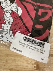 Ripple Junction Adult Unisex One Piece Luffy On Red T-shirt Size XL Black New
