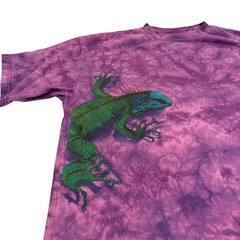 Color Natural Costa Rica Iguana Tie Dye T-Shirt Mens XL Purple Green Graphic