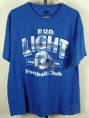 Bud Light Game Time Football Club Blue T Shirt Size XL