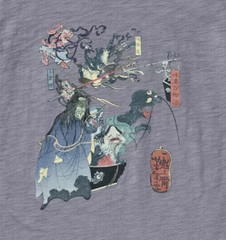 UNIQLO Ukiyo-E Dark Fantasy Museum of Fine Arts Boston Men’s Graphic Tee Gray M