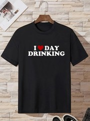 Men’s Casual Short-Sleeve T-Shirt Letter Design – Breathable , Machine Washable♮