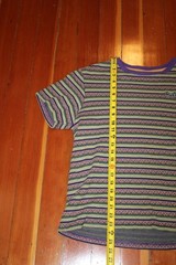 Huf Woven Stripe T-Shirt Mens Crew Neck Pullover Size MEDIUM Geometric Designs