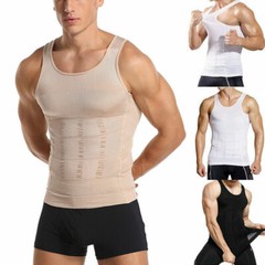 Men Cooling Gynecomastia T-shirt Posture Corrector Vest Compression Shaping Top