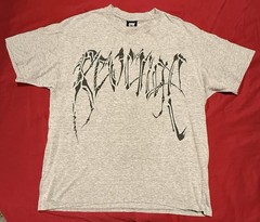 Revenge Skeleton Logo T-shirt Grey Size Large Made In USA Streetwear Punk