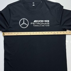 Black Mercedes AMG Petronas F1 Team Black T-shirt White Logo Medium Formula One